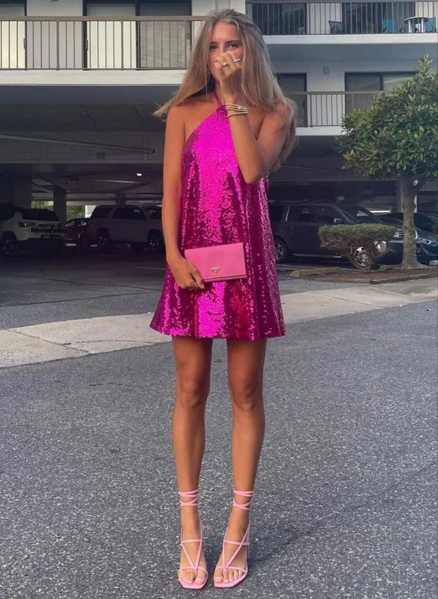 A-line Sequins Homecoming Dress Party Dress Y2330 - Image 2