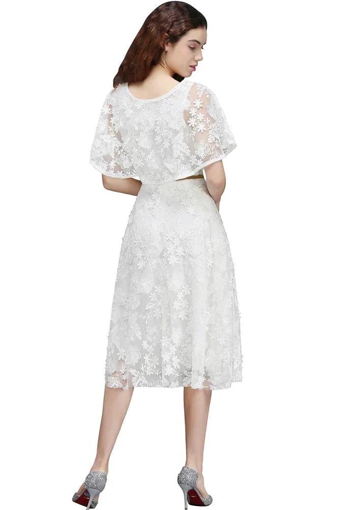 A-line Short Lace Crystal Homecoming Dress - Image 3