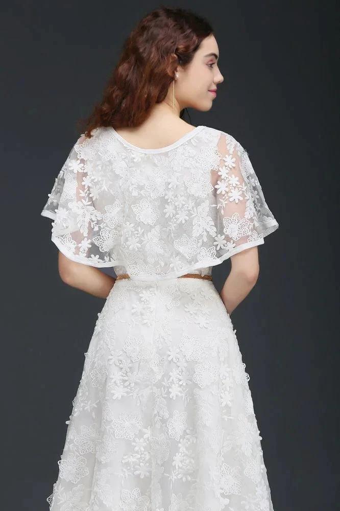 A-line Short Lace Crystal Homecoming Dress - Image 4