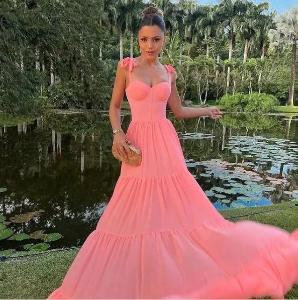 A-line Sleeveless Long Prom Dress, Evening Dresses Y1877 - Image 3