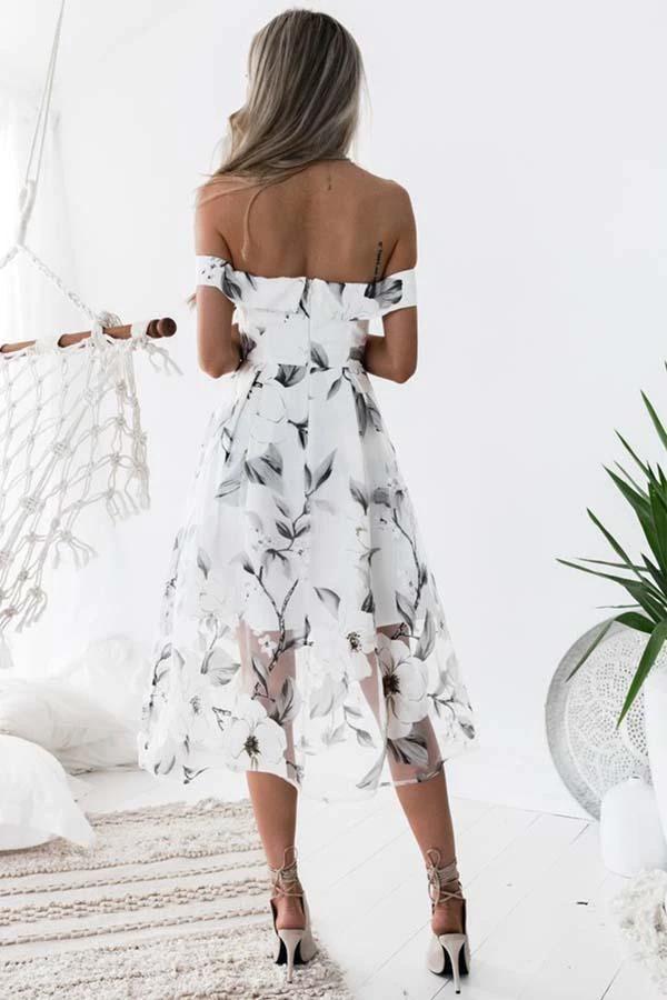 A-line  Sleeveless Off The Shoulder Unique Tulle Homecoming Dresses PD014 - Image 3