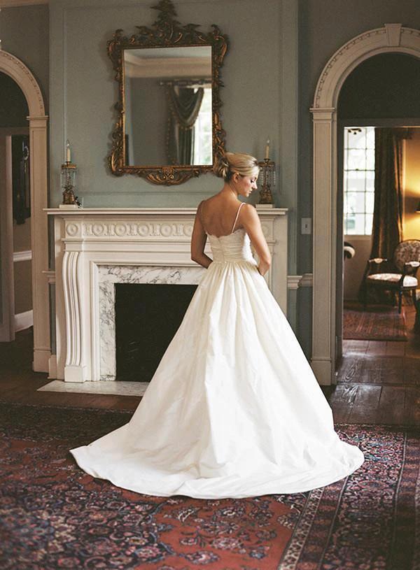 A-line Sleeveless Spaghetti Strap Lace Wedding Dress WD049 - Image 3