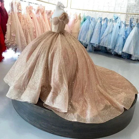 Rose Gold Sparkle Ball Gown Quinceanera Dress Sweet 16 Dress  Y693 - Image 2