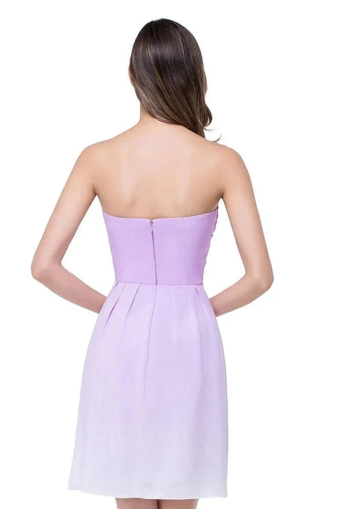 A-line Strapless Chiffon Bridesmaid Dress with Draped - Image 3