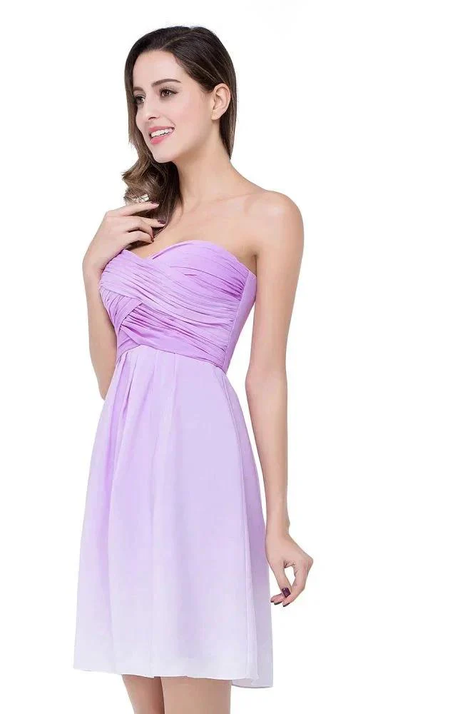 A-line Strapless Chiffon Bridesmaid Dress with Draped - Image 4