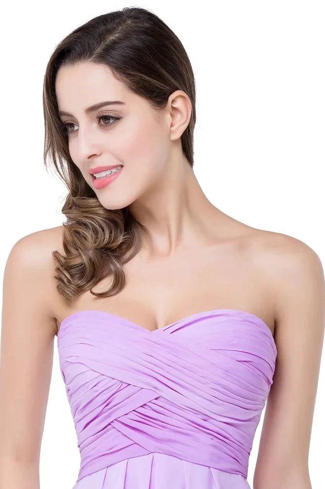 A-line Strapless Chiffon Bridesmaid Dress with Draped - Image 6