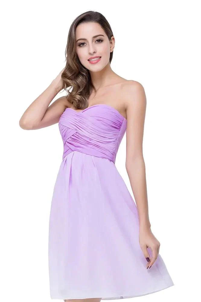 A-line Strapless Chiffon Bridesmaid Dress with Draped - Image 7