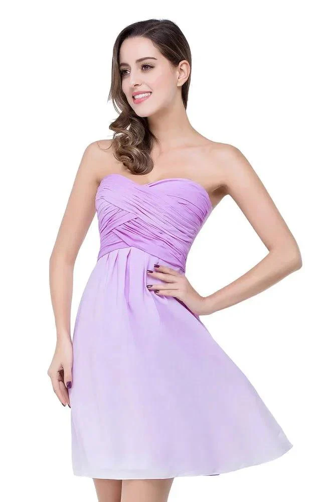 A-line Strapless Chiffon Bridesmaid Dress with Draped - Image 9
