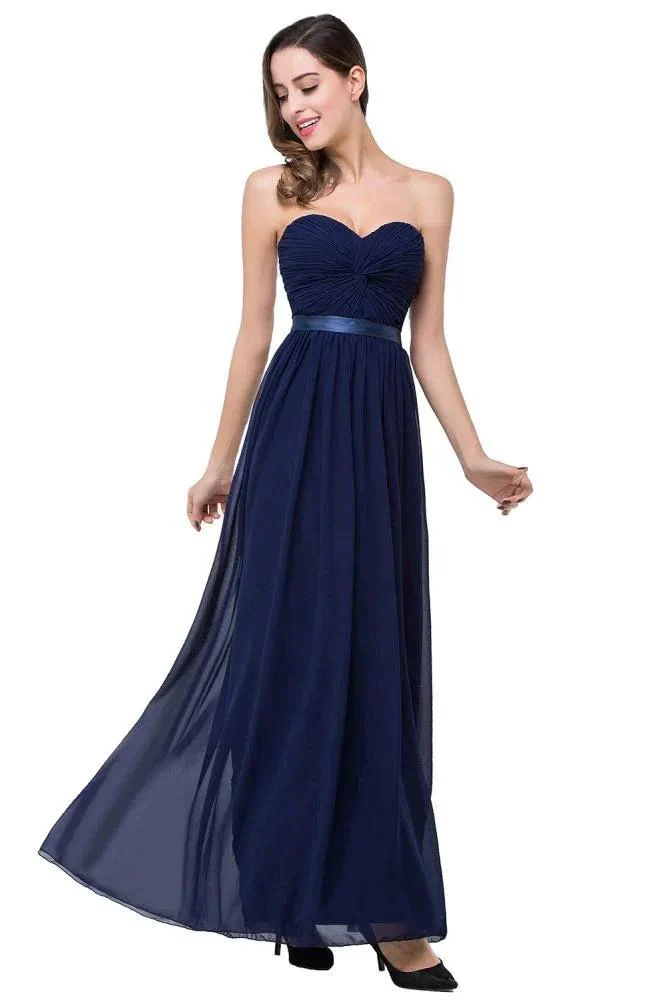 A-line Strapless Chiffon Bridesmaid Dress with Draped - Image 10