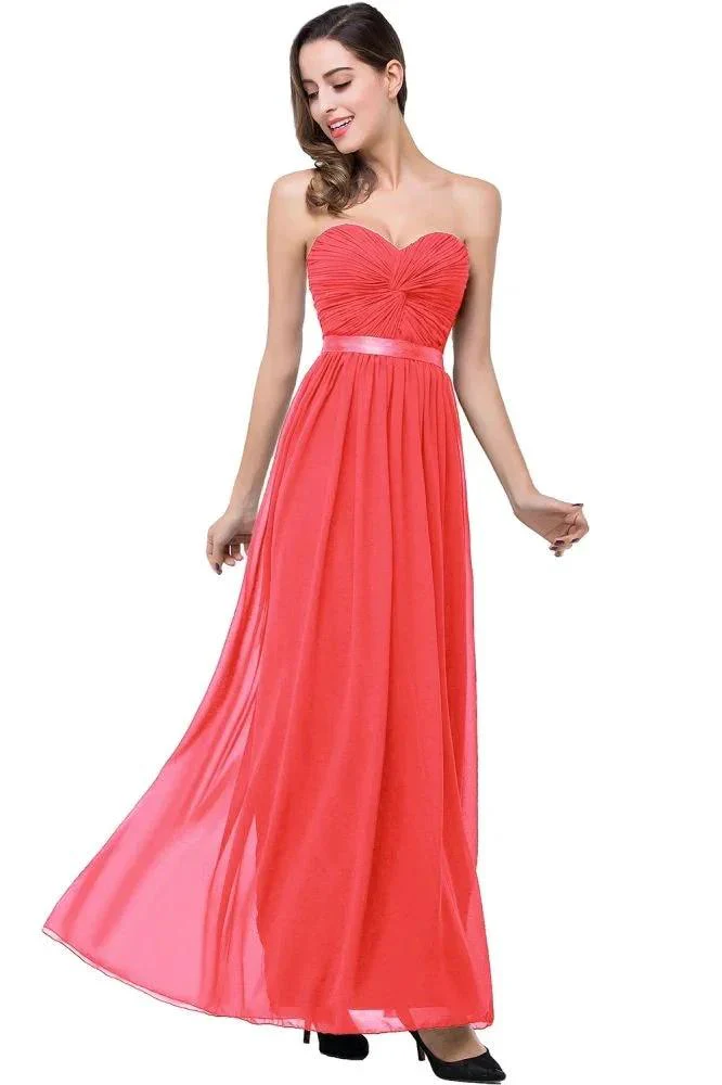 A-line Strapless Chiffon Bridesmaid Dress with Draped - Image 2