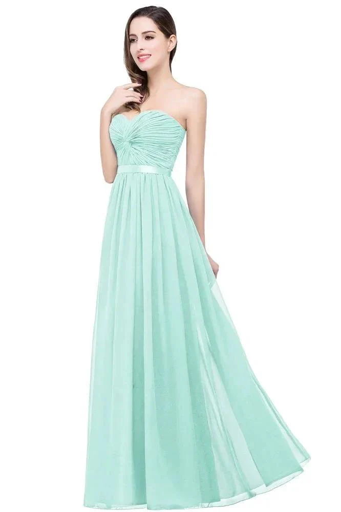 A-line Strapless Chiffon Bridesmaid Dress with Draped - Image 5