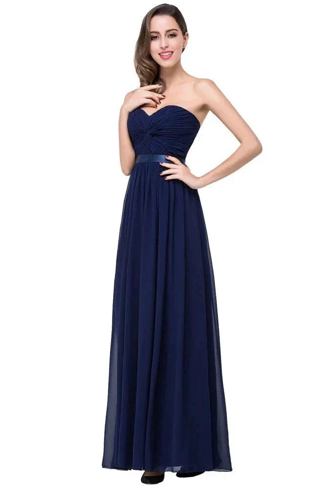 A-line Strapless Chiffon Bridesmaid Dress with Draped - Image 7