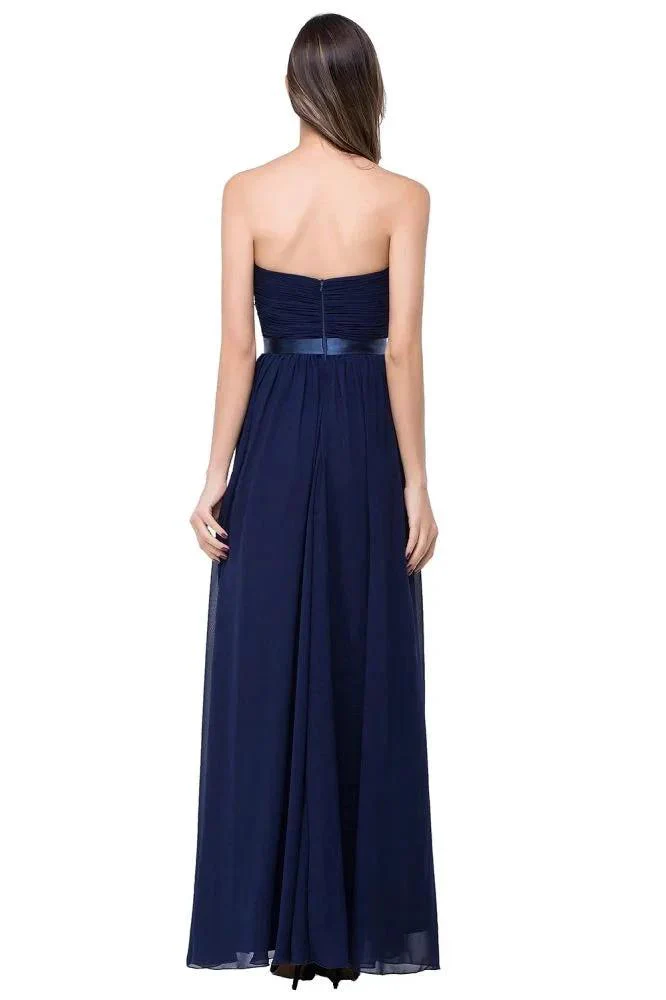 A-line Strapless Chiffon Bridesmaid Dress with Draped - Image 3