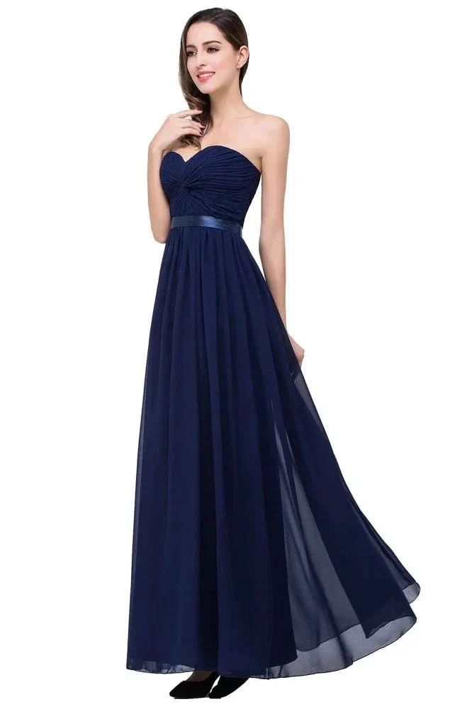 A-line Strapless Chiffon Bridesmaid Dress with Draped - Image 4