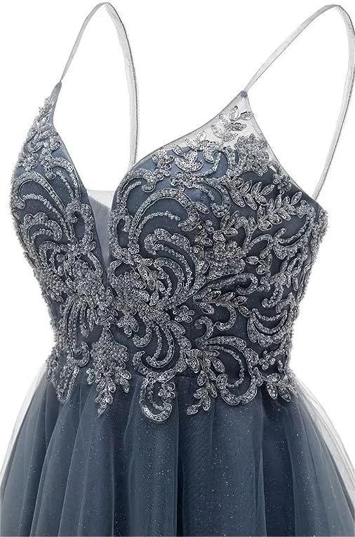 A-line Straps Appliques Tulle Short Homecoming Dress - Image 5