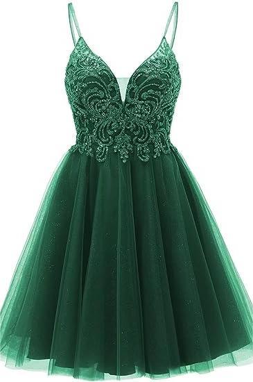 A-line Straps Appliques Tulle Short Homecoming Dress - Image 7