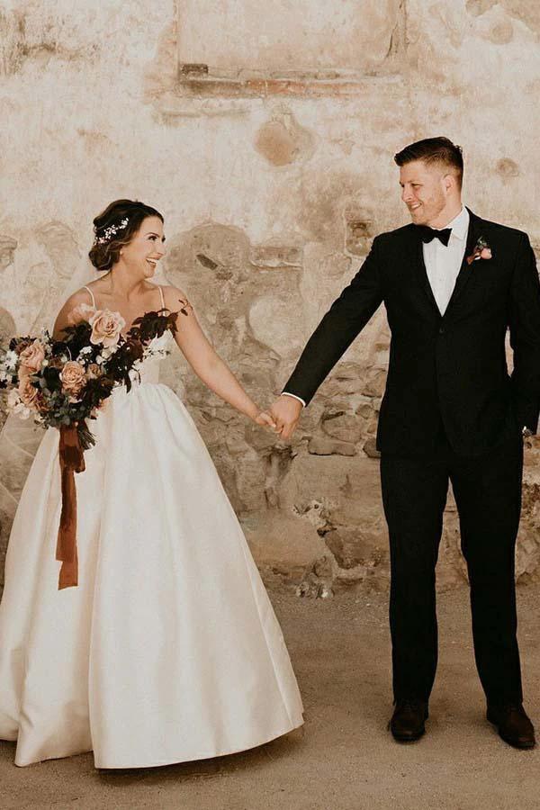 A-Line Straps Floor Length Sleeveless Ivory Wedding Dress  WD308 - Image 4