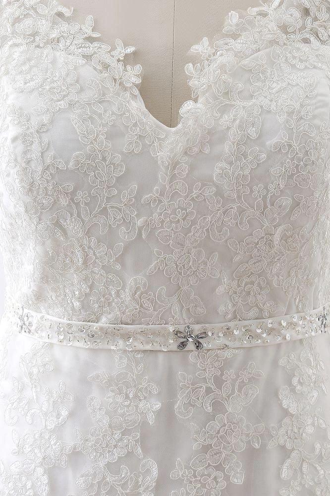 Princess V-Neck Tulle New Arrival Wedding Dress With Lace - Image 5