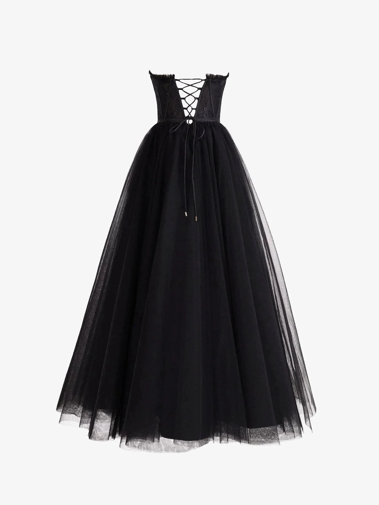 Talia |A Line Sweetheart Corset Tulle Prom Dress with Slit - Image 4
