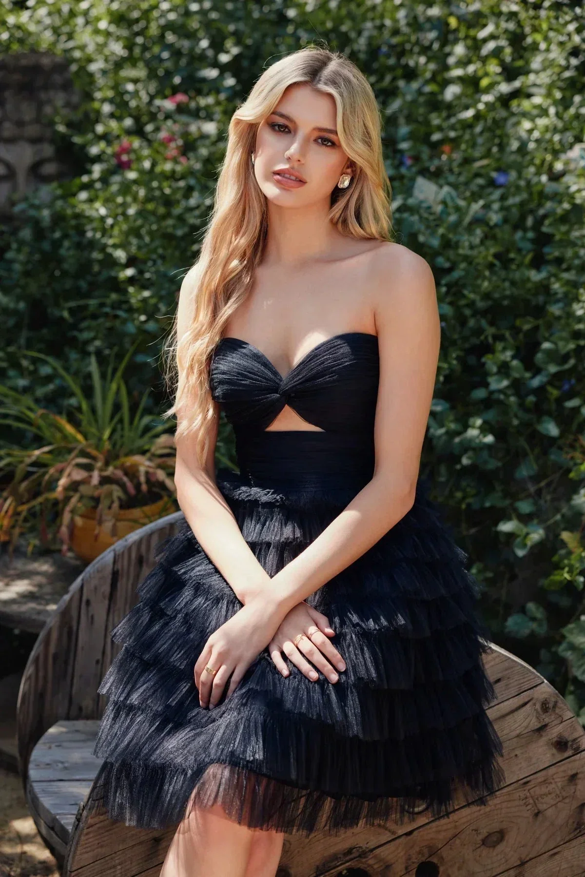 A-line sweetheart bodice tulle Tiered Dress SYH107 - Image 4
