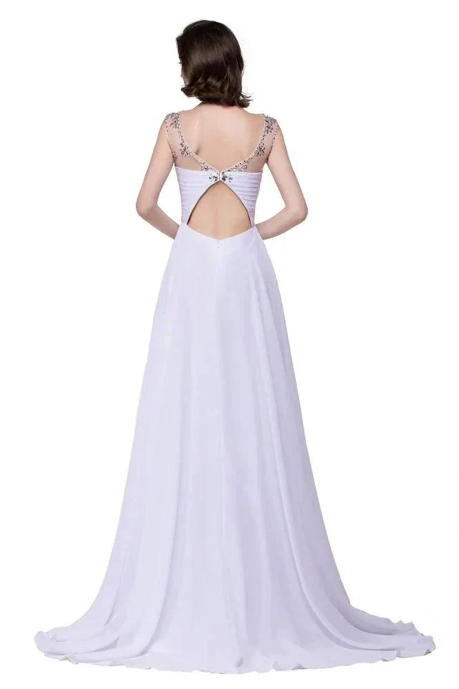 A-line Sweetheart Crystal Chiffon Evening Dress - Image 2