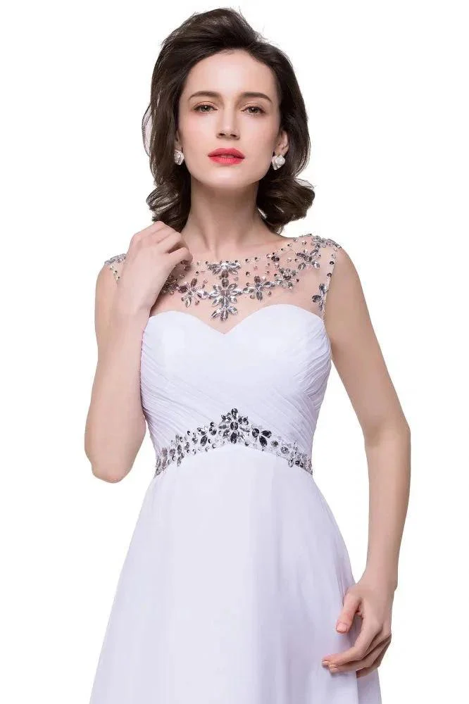 A-line Sweetheart Crystal Chiffon Evening Dress - Image 5