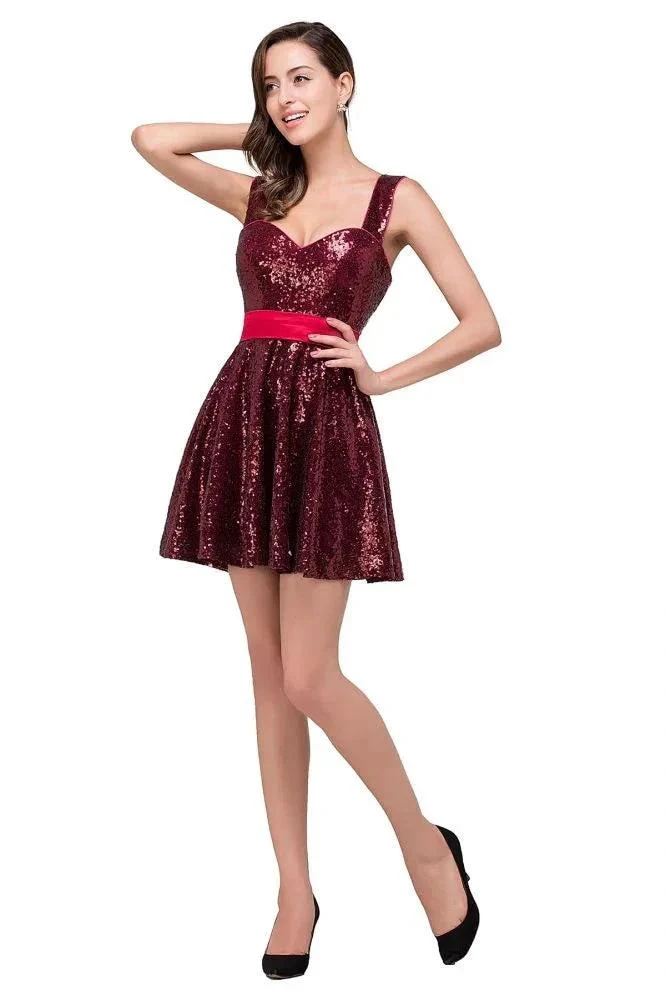 A-line Sweetheart sequins  Prom Dress - Image 8