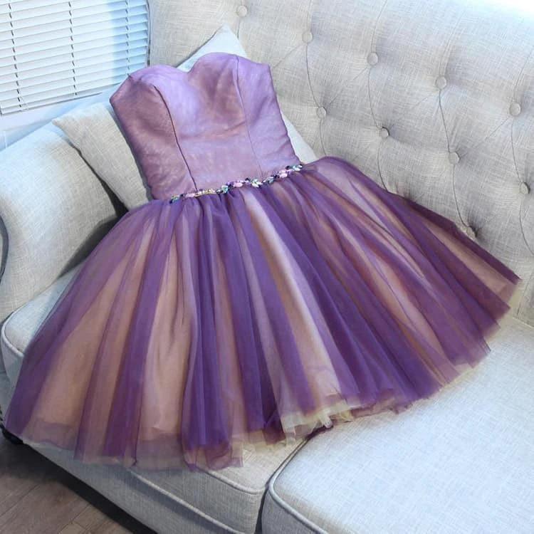 A-line Sweetheart Tulle Pretty Homecoming Dresses Mini Prom Dress PD391 - Image 4