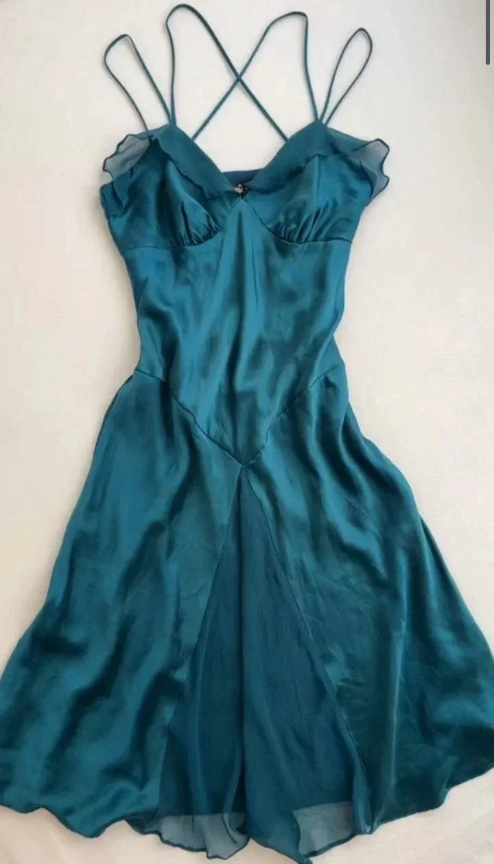 A-line Turquoise Sleeveless Homecoming Dress Fall Dress Y3078 - Image 2