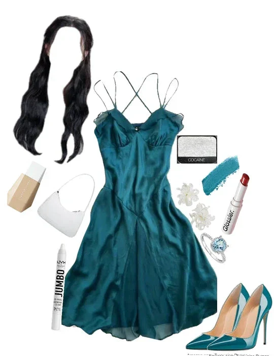 A-line Turquoise Sleeveless Homecoming Dress Fall Dress Y3078 - Image 3