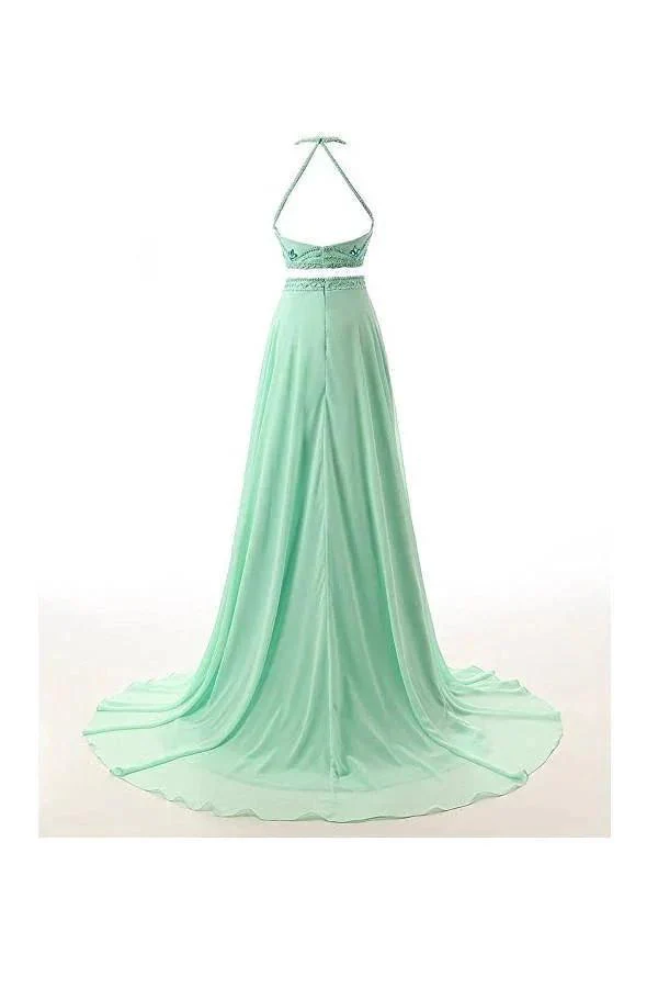 A-line Two Pieces Chiffon  Prom Dresses Evening Dresses PG261 - Image 2