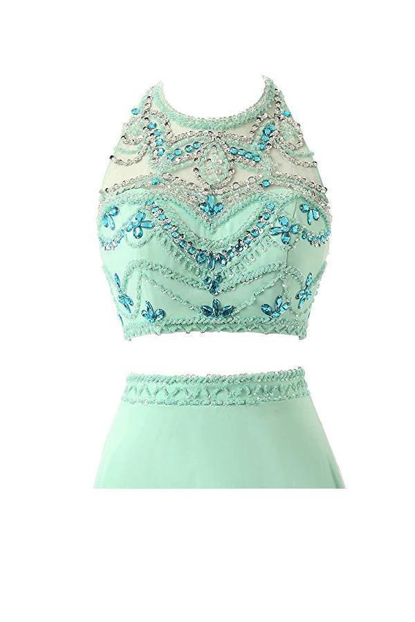A-line Two Pieces Chiffon  Prom Dresses Evening Dresses PG261 - Image 3