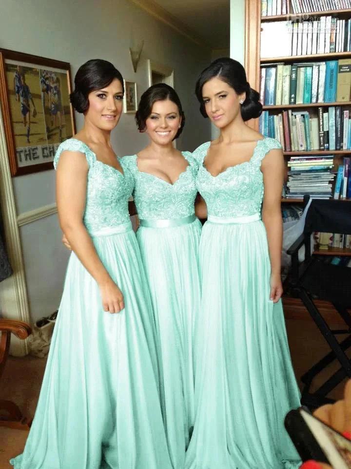 A-line V Neck Chiffon Bridesmaid Dress with Appliques - Image 10