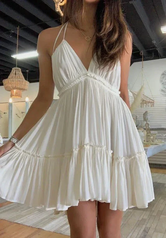 A-line V Neck Homecoming Dress Beach Outfit Dress Y2815 - Image 2