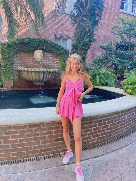 A-line V Neck Homecoming Dress Cute Party Dress Y2279 - Image 3