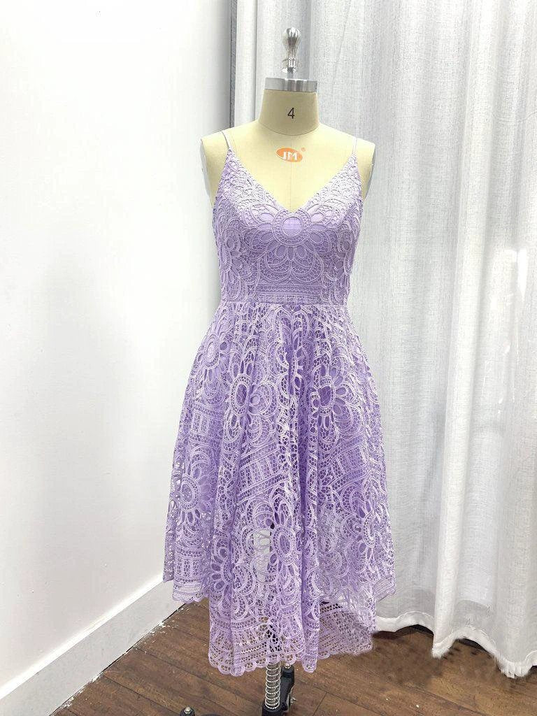 A-Line V-Neck Pearl Pink Lace Bridesmaid/Prom/Homecoming Dress BD053 - Image 6