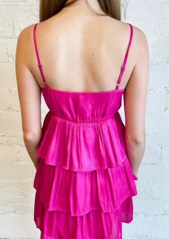 A-line V Neck Spaghetti Straps Homecoming Dress Cute Party Dress Y2282 - Image 2