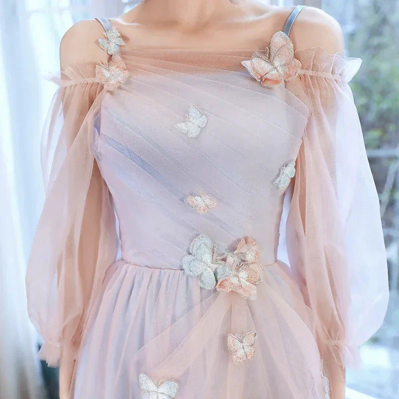 Adorable Pink And Blue Short Party Dress With Butterfly Cute Short Homecoming Dress Y2742 - Image 3