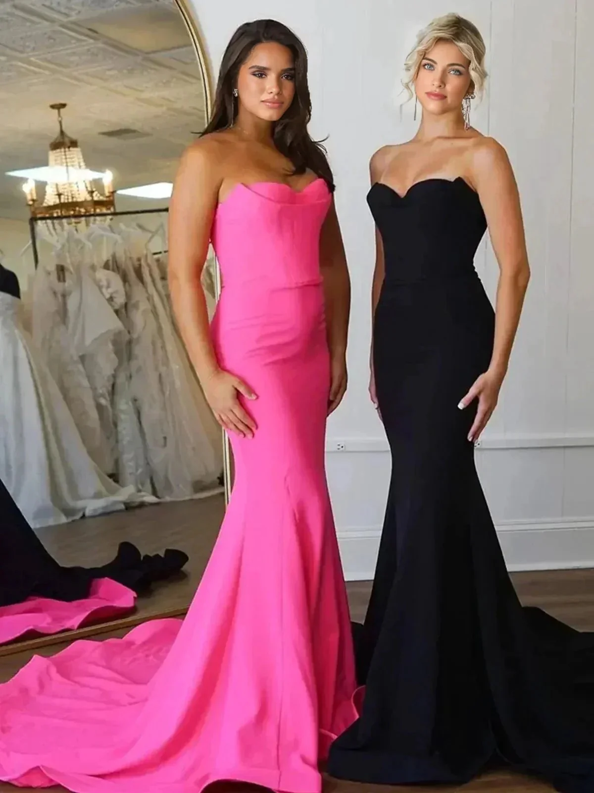 Aetherion | Strapless Mermaid Long Prom Dress with Slit - Image 2