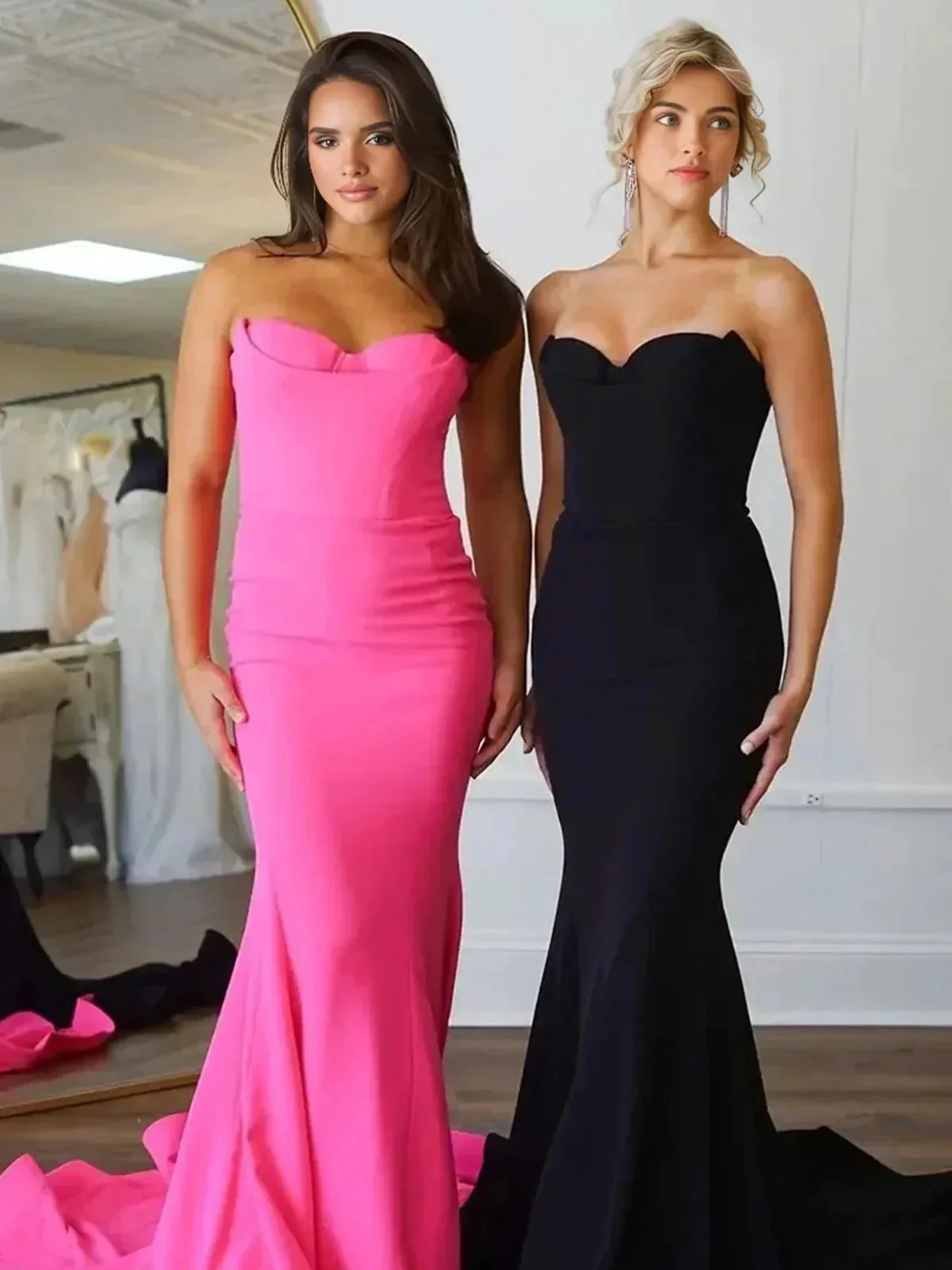 Aetherion | Strapless Mermaid Long Prom Dress with Slit - Image 3