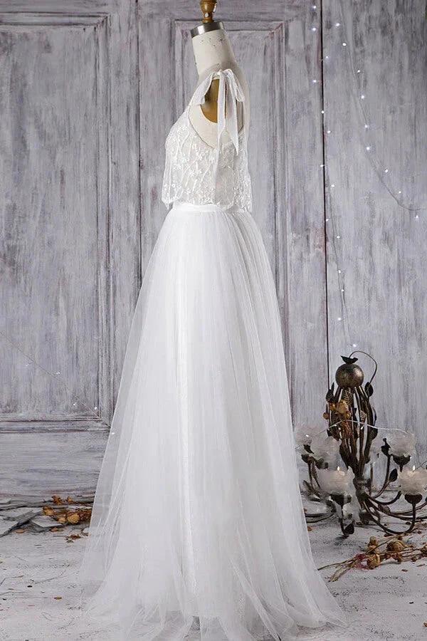 Affordable Long A-line Sweetheart Tulle Lace Backless Wedding Dress - Image 4