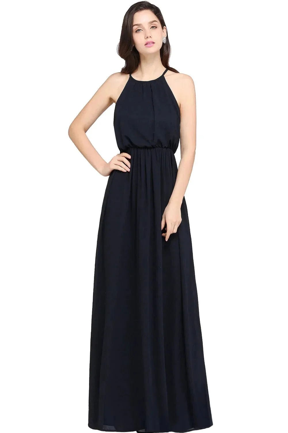 Amazing A-Line Scoop Sleeveless Chiffon Bridesmaid Dress - Image 2