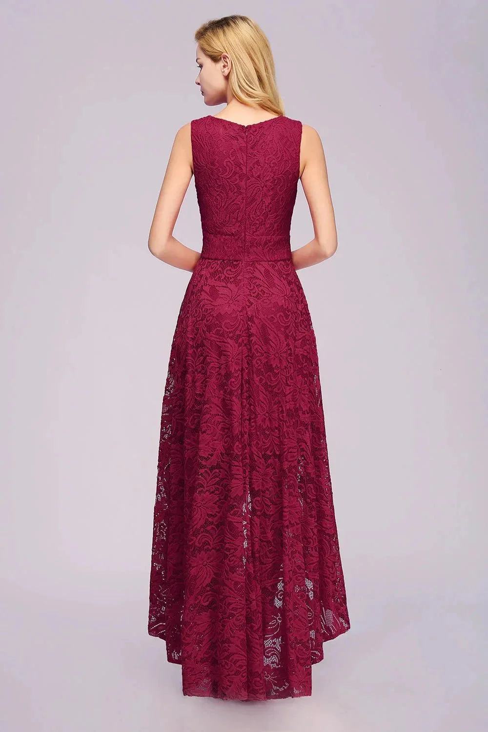 Amazing A-Line V-Neck Sleeveless Lace Bridesmaid Dress - Image 2