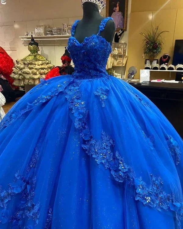 Amazing Royal Blue Princess Dress,Royal Blue Ball Gown Sweet 16 Dress Y825 - Image 2