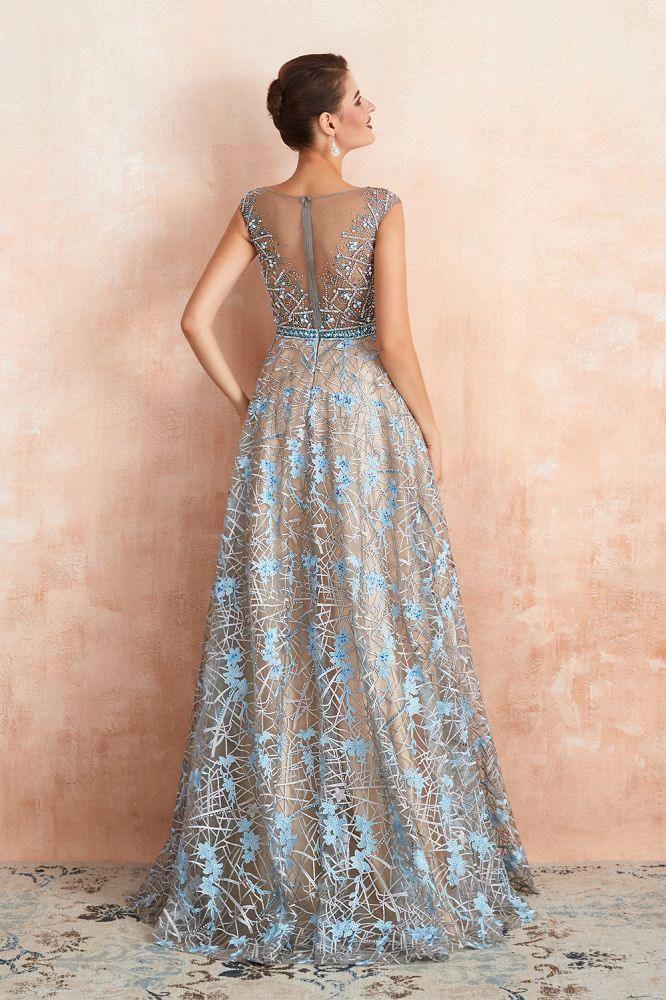 Amazing Sleeveless aline Evening Swing Dress Floral Wedding Party Dress - Image 2