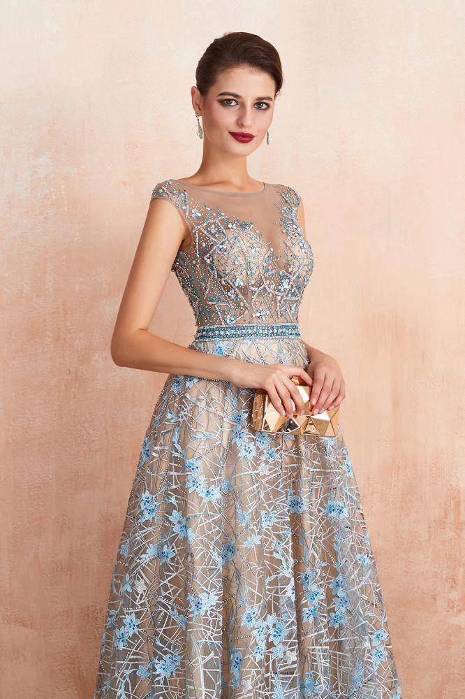 Amazing Sleeveless aline Evening Swing Dress Floral Wedding Party Dress - Image 5