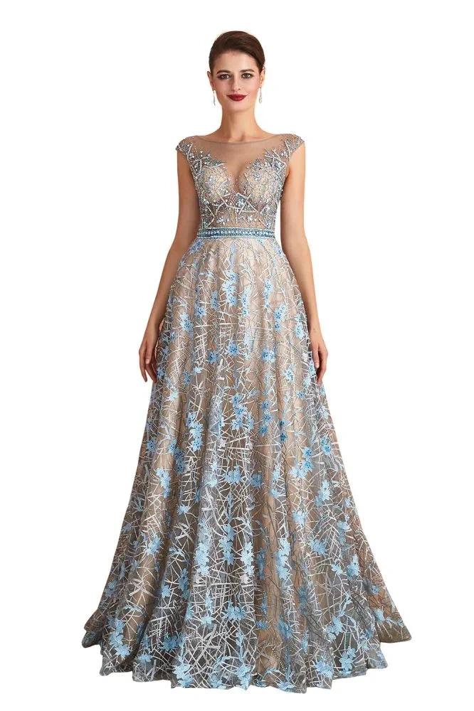 Amazing Sleeveless aline Evening Swing Dress Floral Wedding Party Dress - Image 9