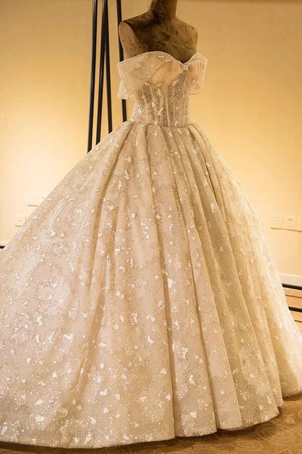 Amazing Strapless Cap sleeves Lace appliques Wedding Dress - Image 4