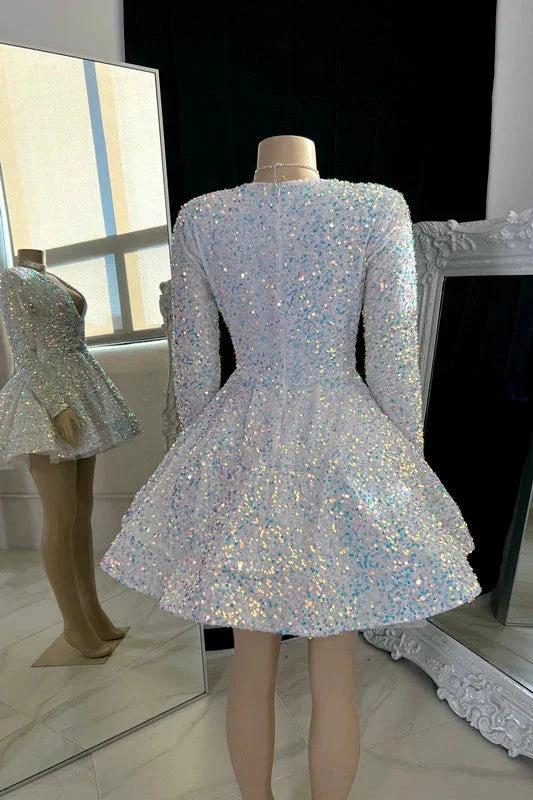 Amazing V-neck A-line Mini Prom Dress With Beading - Image 2