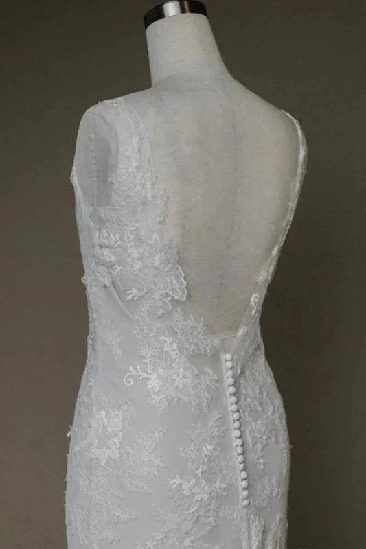 Amazing V-neck Appliques Mermaid Elegant Wedding Dresses - Image 5